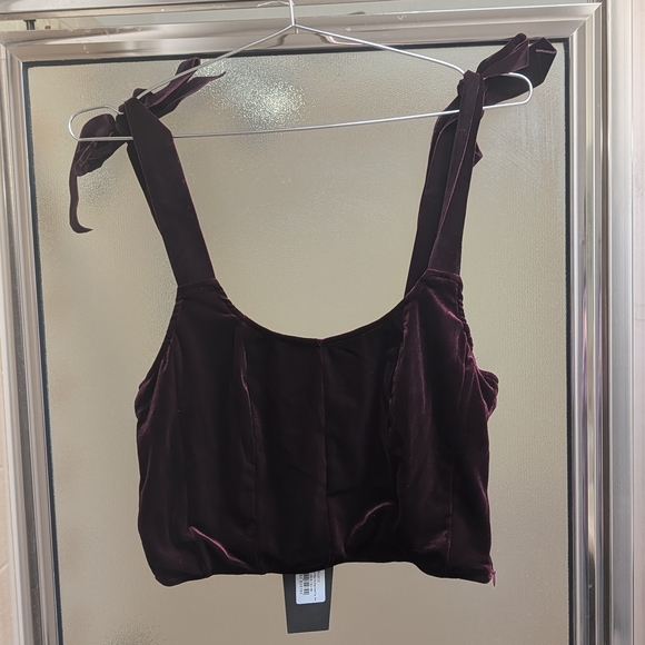 Disturbia Lisette Velour Tie Strap Corset Top - Picture 2 of 3